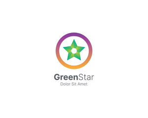 Green star with circle gradient logo