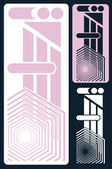 Pink Aesthetic contemporary stripe line art, abstract art for wallpaper, Art form design for wall art, decoration, wallpaper.