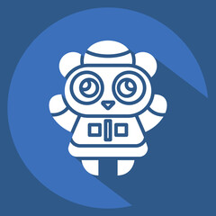 Fototapeta premium Icon Panda. related to Chinese New Year symbol. long shadow style. simple design editable