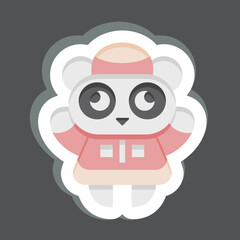 Sticker Panda. related to Chinese New Year symbol. simple design editable