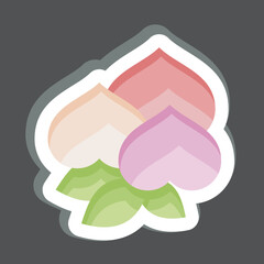 Sticker Peach. related to Chinese New Year symbol. simple design editable