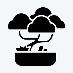 Icon Bonsai. related to Chinese New Year symbol. glyph style. simple design editable