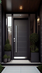 A beautiful modern front door, neat and bright feel