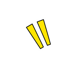 汎用性の高いシンプルなびっくりマークセット_黄色黒枠