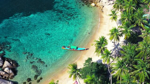 Aerial view Sai Nuan beach, koh Tao, Thailand
