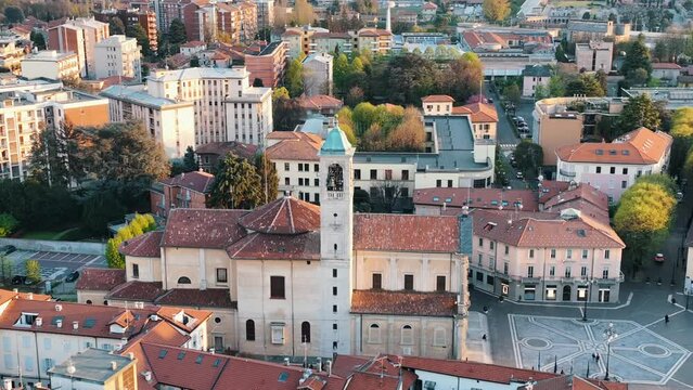 Drone footage of Saronno, Italy