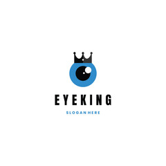 eye king logo design, eye combine with crown logo design modern concept