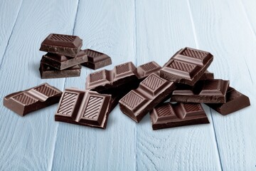 Dark tasty sweet chocolate chunks