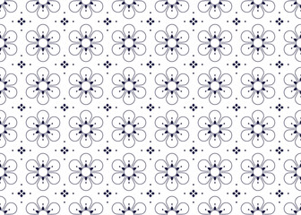 geometric and flower line ethnic fabric seamless pattern for cloth carpet wallpaper background
