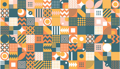 Create illustrations and abstract patterns that let the colors stand out.
Creativity from wall to wall A modern collage that combines different visual elements.