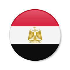 Obraz premium Egypt circle button icon. Egyptian round badge flag. 3D realistic isolated vector illustration