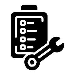 car inspection glyph icon