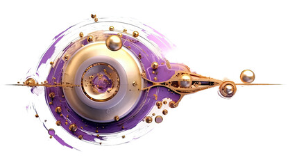 astrological constellations in gold and violet abstract colorful shape, 3d render style, isolated on a transparent background