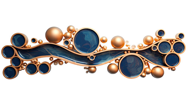 parallel universe in indigo and bronze abstract colorful shape, 3d render style, isolated on a transparent background