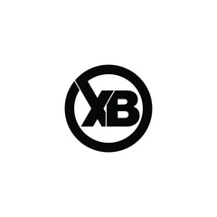 Letter XB circle logo design vector