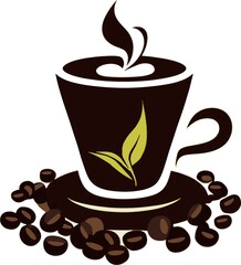 a cup of coffee logo vector