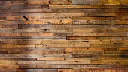 Poster Reclaimed Wood Wall Paneling texture. Old wood plank texture background, floor, wall © Mrt
