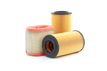 Filter elements isolated on white background