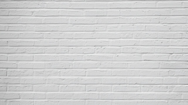 White brick wall, front view, abstract background, generative ai