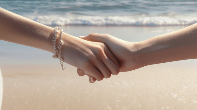 Hand-holding as a sign of trust and support. Made by (AI) artificial intelligence