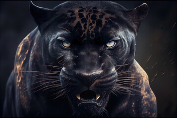 Close-up of angry black panther