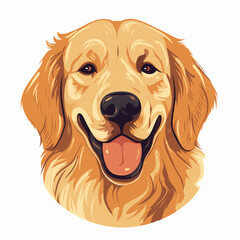 Golden Retriever in Fun Comic Style: Vector Illustration