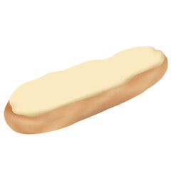 French eclair isolated 