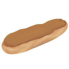 French eclair isolated 