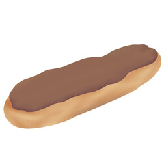 French eclair isolated 