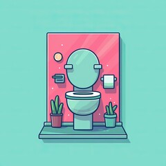 Pixelart representation of a colorful toilet. The vibrant colors and retro style gives a fun and unconventional touch to everyday objects. Generative AI
