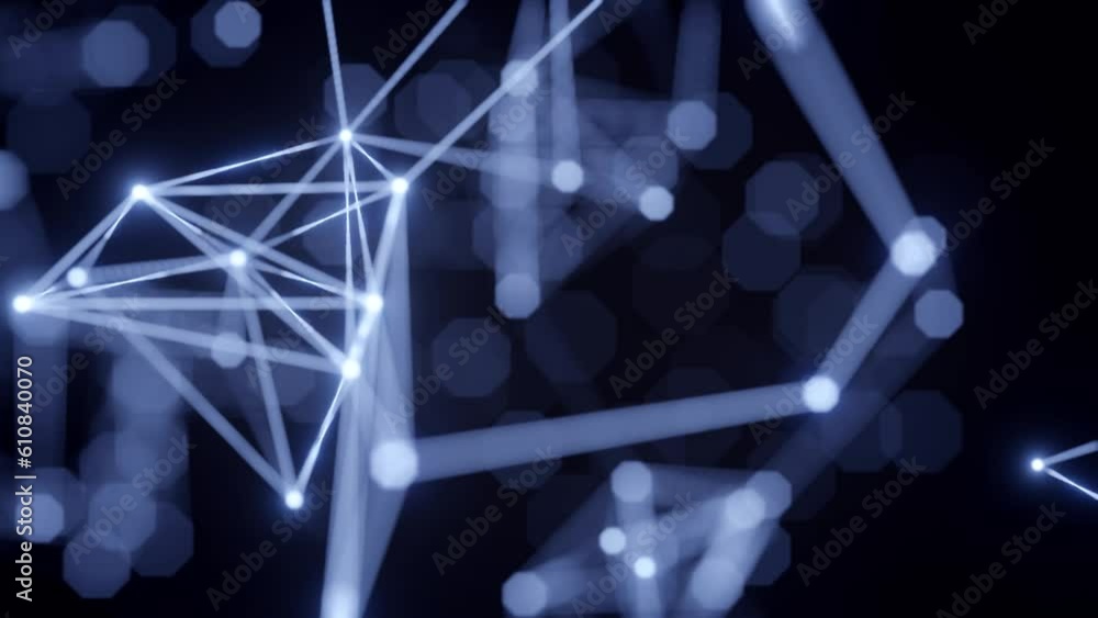Poster Abstract of blue geometry plexus background.