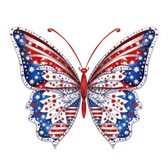 Obraz na płótnie Canvas beautiful butterfly with american flag pattern in there wings flying . Generative AI