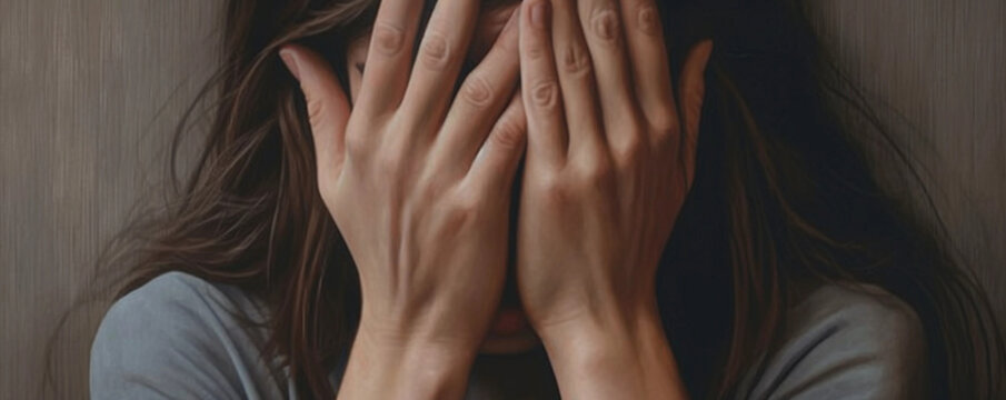 Emotional portrait about depression, loneliness, insecure, scared, indecision