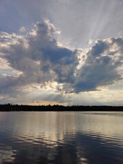 sunset over the river