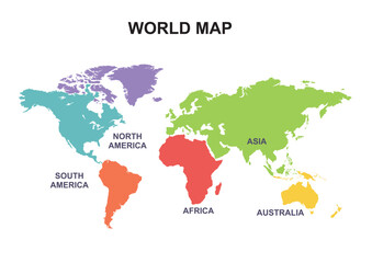 Plakat world map with full of colors