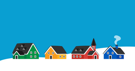 landscape with colorful houses © Chinu-maru