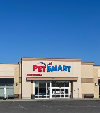Spokane, WA - USA - June 2023. Exterior of a PetSmart retail location.  PetSmart is a privately held American chain of pet superstores, that sells pet products & services