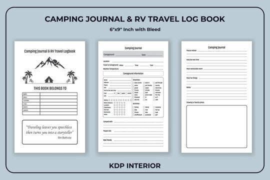 Camping Journal and RV Travel Logbook