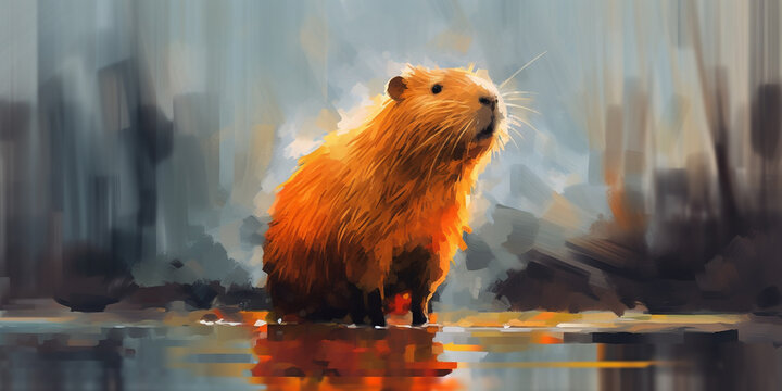 illustration capybara