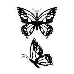 butterfly silhouette design vector illustration. insect sign and symbol use for wedding decoration.