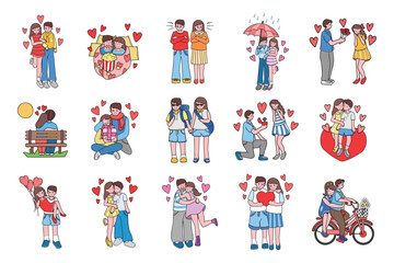 Hand Drawn lover collection in flat style illustration for business ideas