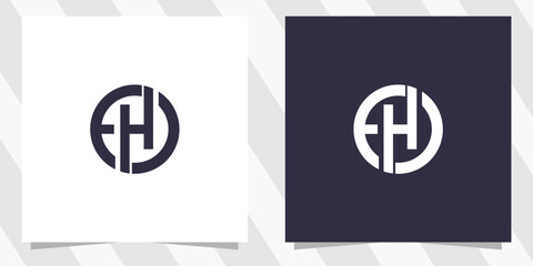 letter eh he logo design