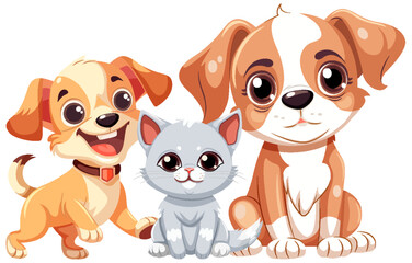 Cute dog and cat friend