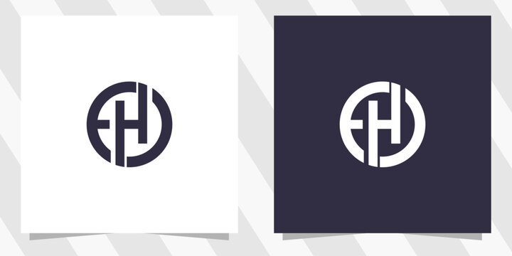 letter eh he logo design