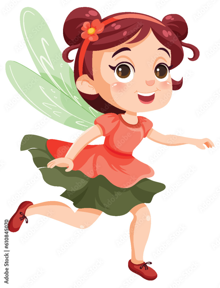 Wall mural Cute Fairy Princess Cartoon Character