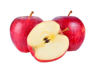 red apple on transparent png