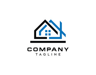 Modern Residential Home Logo Design Template. Real estate logo design, home, house, window, vector design