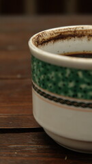 a cup of coffee in the morning good light sun and beautiful shadow