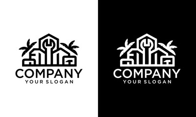 Creative City building  service logo, home repair services, Building service, house fix,house logo,vector logo template