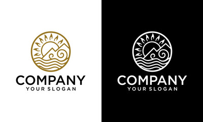 mountain circle logo vector modern simple sophisticated concepts